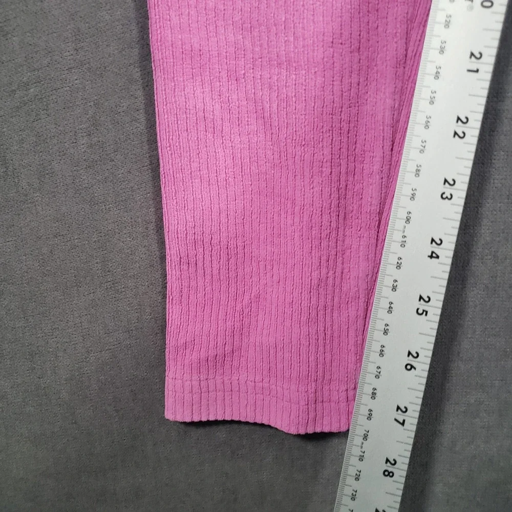 Hanna Andersson Leggings Girls Size 12 Pink Ribbed Cotton Blend Pull On‎ Pants
